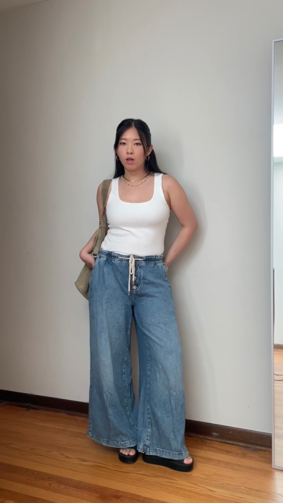 Easiest outfit! So casual and effortless 🩵 these jeans are my summer go to - a bit pricey but so comfortable and available in petite sizings! 

#summeroutfits #outfitideas #momoutfit #citygirls #outfitinspo #coolgirlaesthetic #outfitideas #jeans #baggyjeans #summerjeans 

#LTKSeasonal #LTKPetite #LTKStyleTip