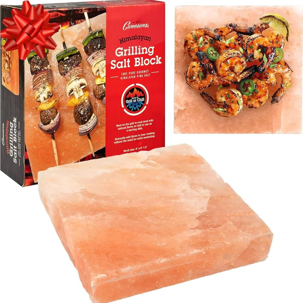 Himalayan Pink Salt Block for Grilling (8"x8")- Barbecue Grill Slab Maintains Even Temperature Ho... | Amazon (US)