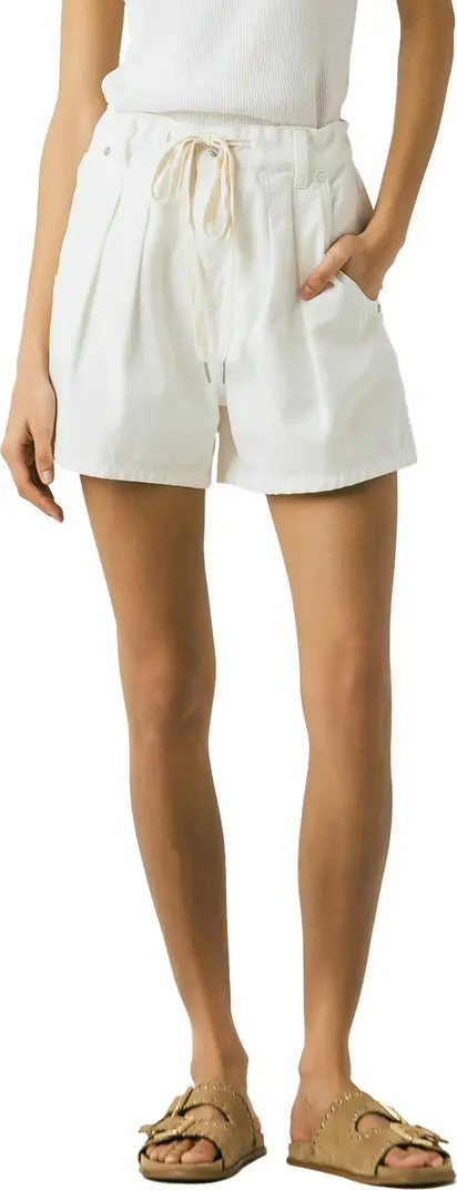 BLANKNYC Drawstring Waist Pleated Cotton Twill Shorts | Nordstrom | Nordstrom