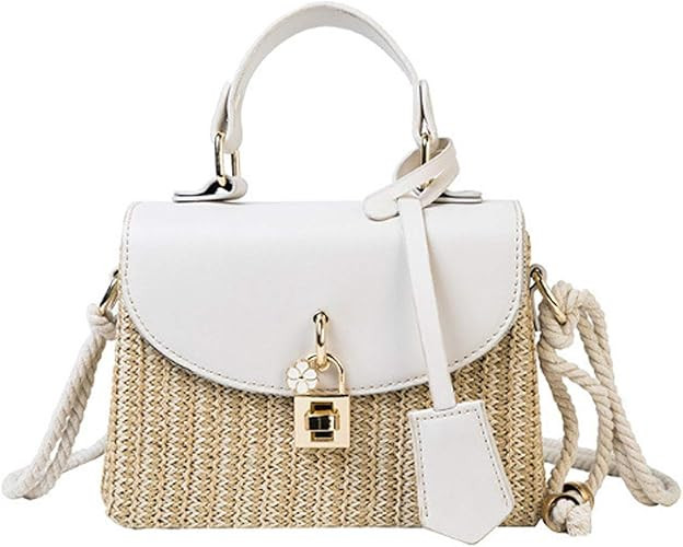 Women Mini Straw Woven Cross-body Shoulder Bag Top-handle Bag Handbag | Amazon (US)