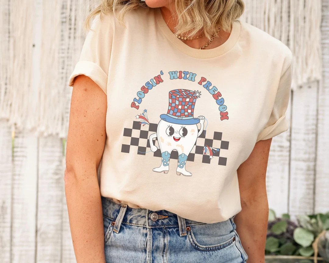 4th of July Dental Shirt, American Dentist Tee, Funny Independence Day Celebration Shirt, Dental ... | Etsy (US)