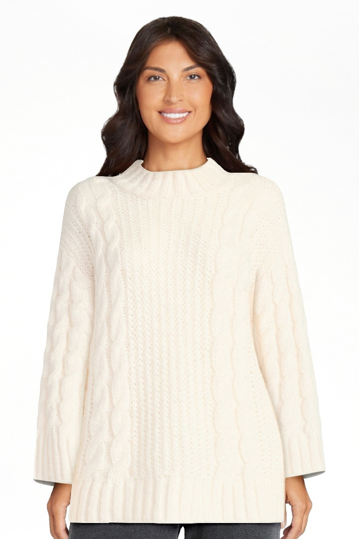 Scoop Women’s Oversized Cable Knit Sweater, Midweight, Size XS-XXL | Walmart (US)