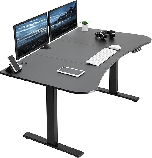 VIVO Electric Height Adjustable 60 x 24 inch Memory Stand Up Desk, Bamboo Solid One-Piece Table T... | Amazon (US)