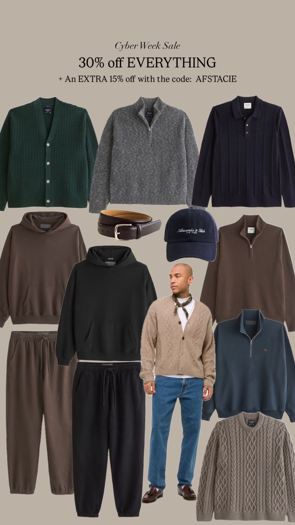 The men’s gifting edit 
AFSTACIE FOR AN EXTRA 15% off! 

24/11-1/12 clearance and gift cards excluded. UK/EU 

Ad @abercrombie #abercrombiepartner 

#LTKgiftguide #LTKCyberWeek #LTKsale