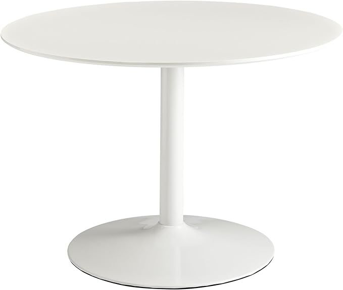 Modway Rostrum Modern 44" Round Top Pedestal Kitchen and Dining Room Table in White | Amazon (US)