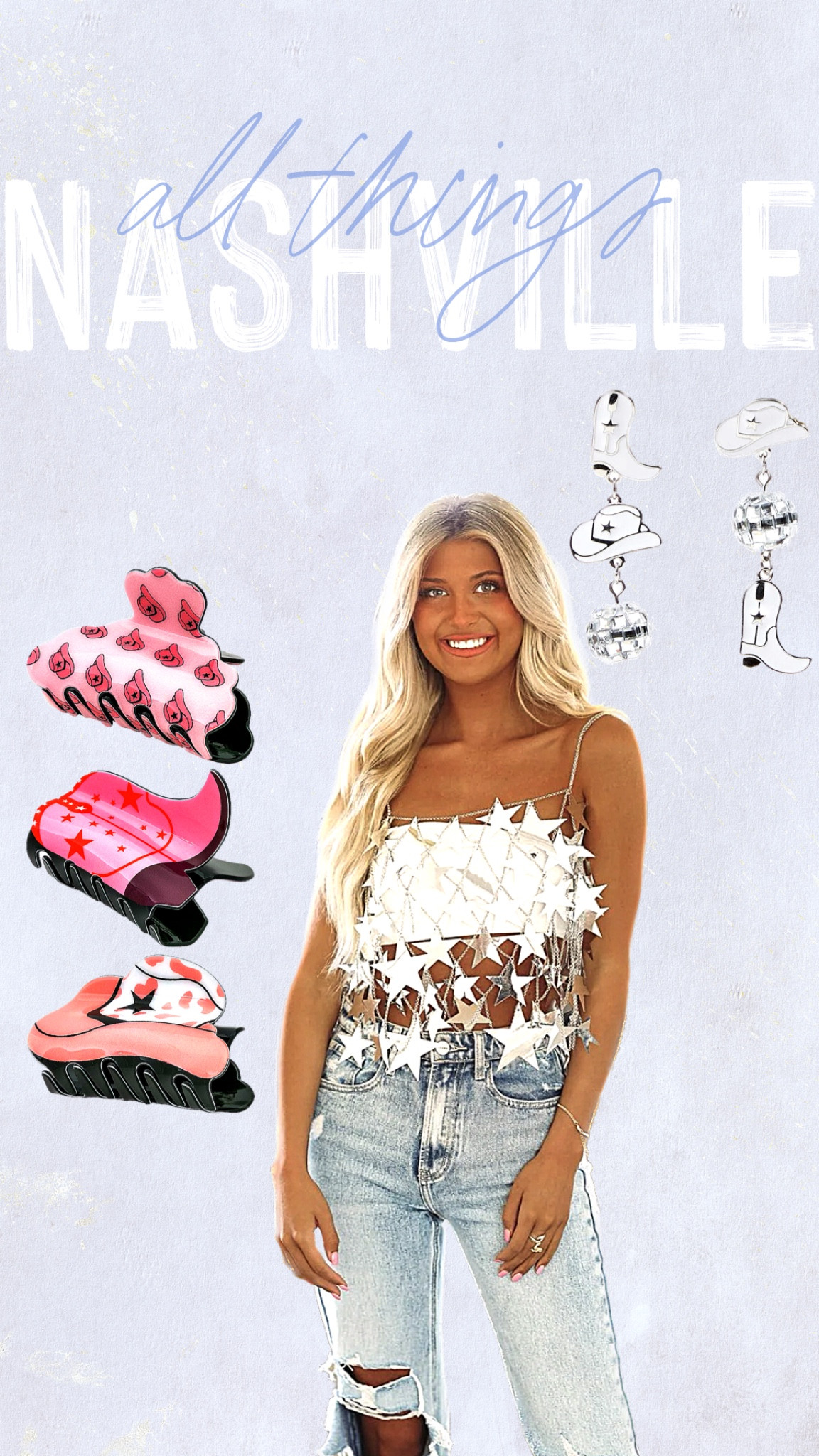 Traveling to Nashville Looks
Nashville Outfit 
Broadway Style in Music City Nash
✨🌆🎶
I love the star and chain top it’s perfect for a bridgestone arena event / summer country concert 
Cute look for your birthday or would make an amazing 4th of July top!! Literally can make so many outfits with it I’m obsessed 🤩 

#LTKU #LTKstyletip #LTKunder100