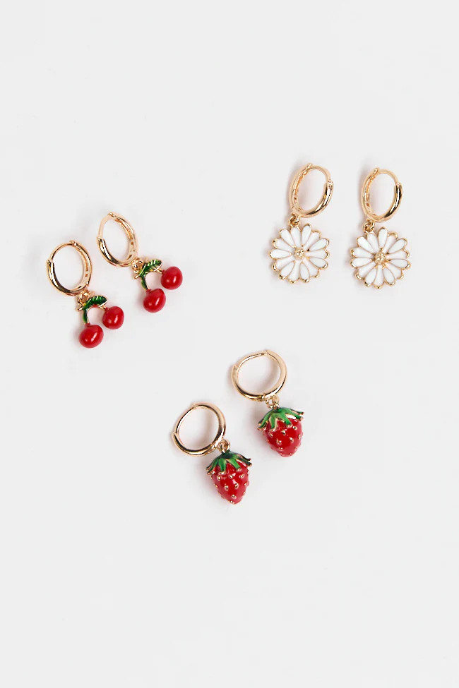 Fruit Basket Earring Set | Pink Lily