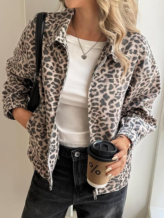 Cicy Bell Womens Floral Zip Up Bomber Jackets Cropped Long Sleeve Denim Coats Trendy Casual Colla... | Amazon (US)