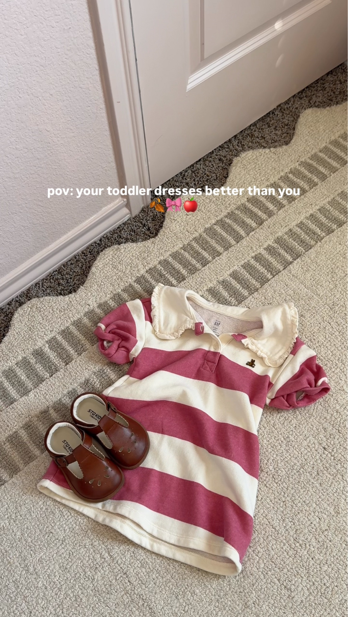 Fall toddler girl outfit inspo. The stripes are sold out but it comes in polka dots!

#LTKBaby #LTKKids