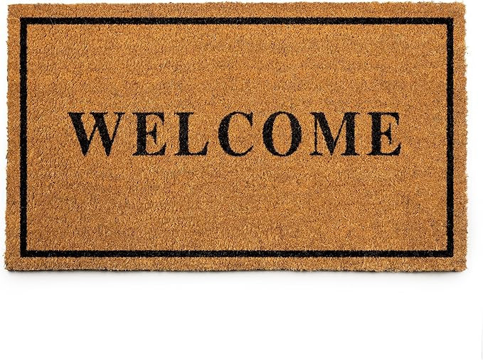 Coco Coir Door Mat with Heavy Duty Backing, Welcome Doormat, 17.5”x30” Size, Easy to Clean En... | Amazon (US)