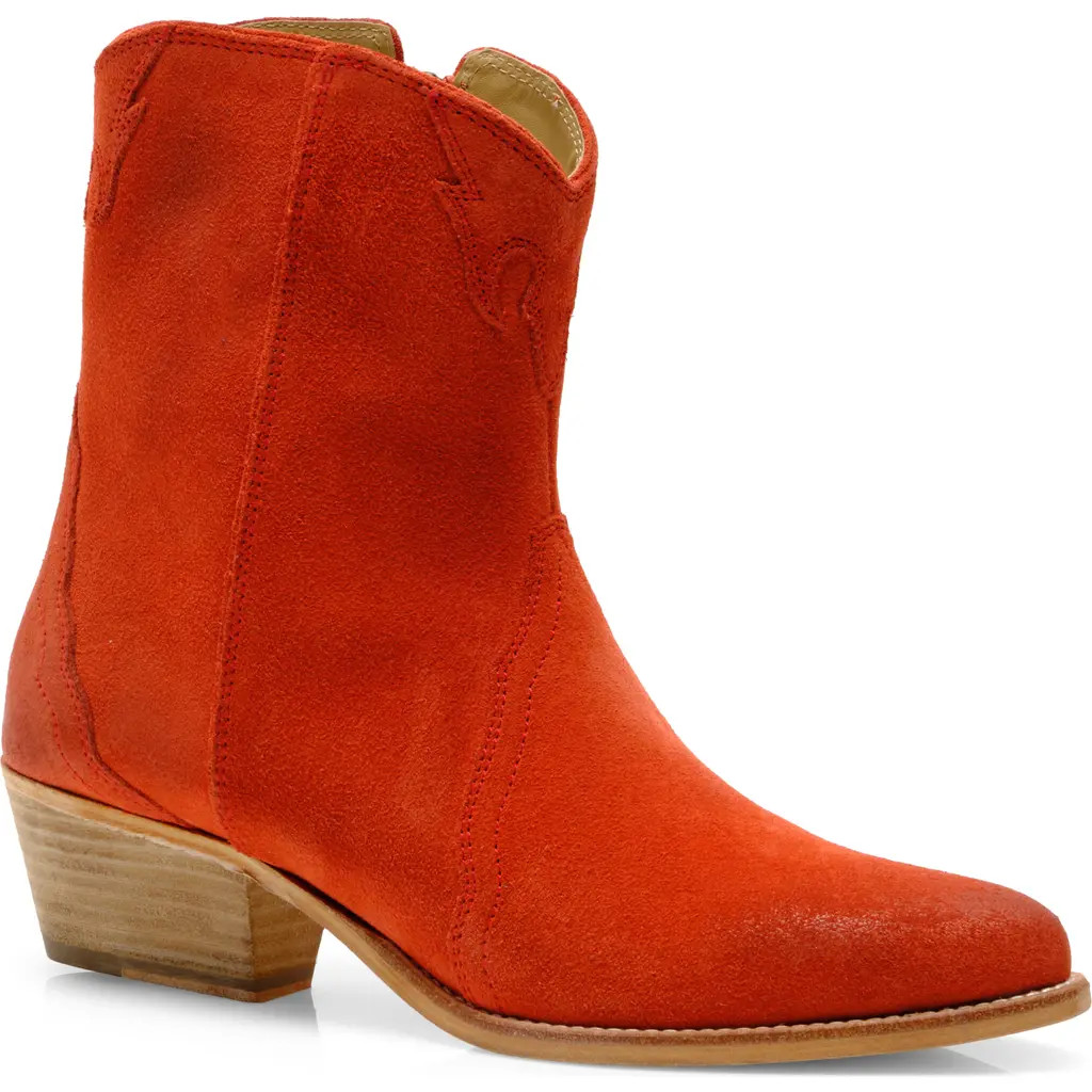 Free People New Frontier Western Bootie in Coral Fusion at Nordstrom, Size 39 | Nordstrom