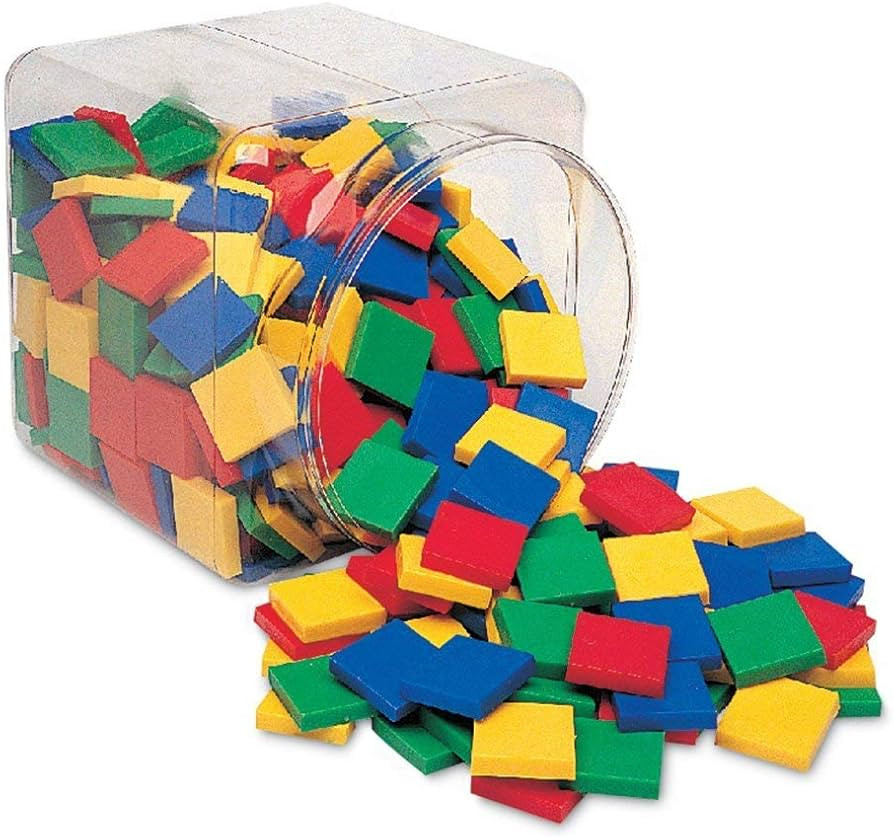 Learning Resources Square Color Tiles, Counting, Sorting Toy, Set of 400 in 6 Colors, Ages 4+ | Amazon (US)