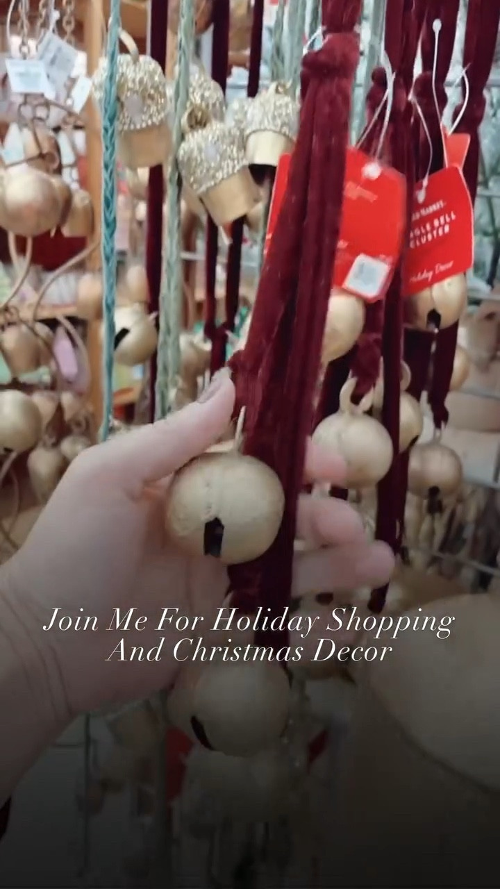 Holiday decor shopping at World Market. I found Christmas bells, garland, pillows, candles and more! 

#LTKWatchNow #LTKHoliday #LTKSeasonal