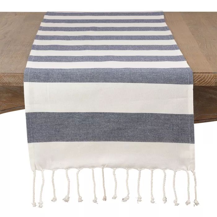 Saro Lifestyle Striped Cotton Table Runner | Target