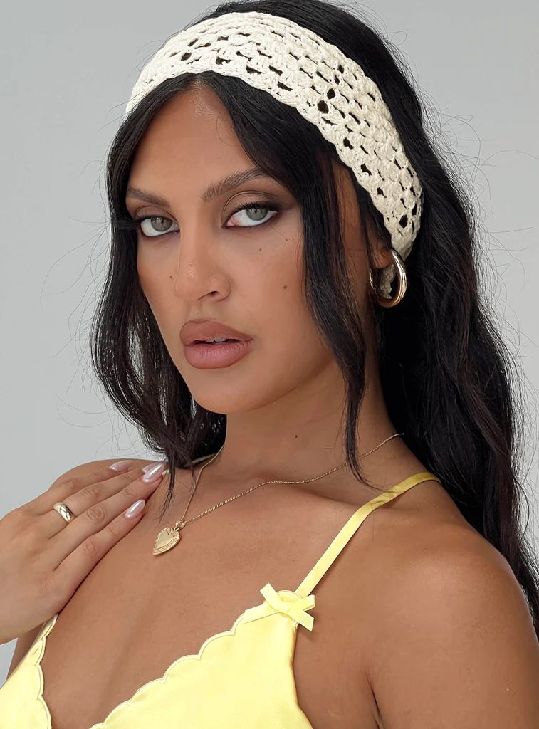 Sarea Crochet Headband White | Princess Polly US