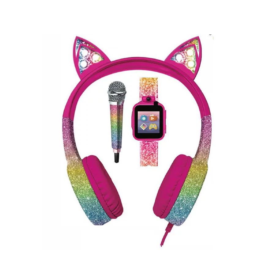 iTECH Jr Kids Smartwatch With Mini Mic & Headphones, Multi Colored Glitter Strap & Headphones - W... | Walmart (US)
