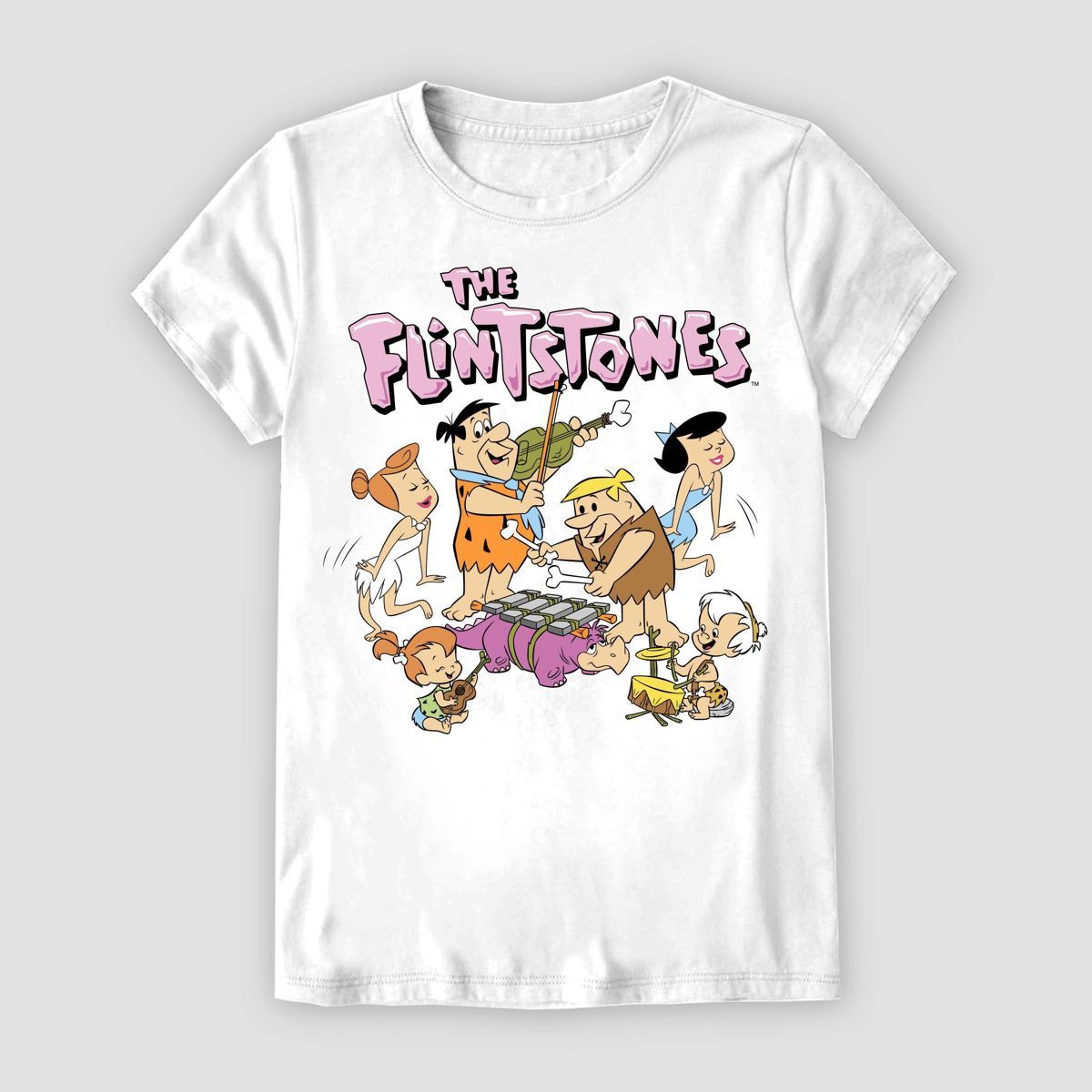 Girls' The Flinstones Short Sleeve Graphic T-Shirt - White | Target