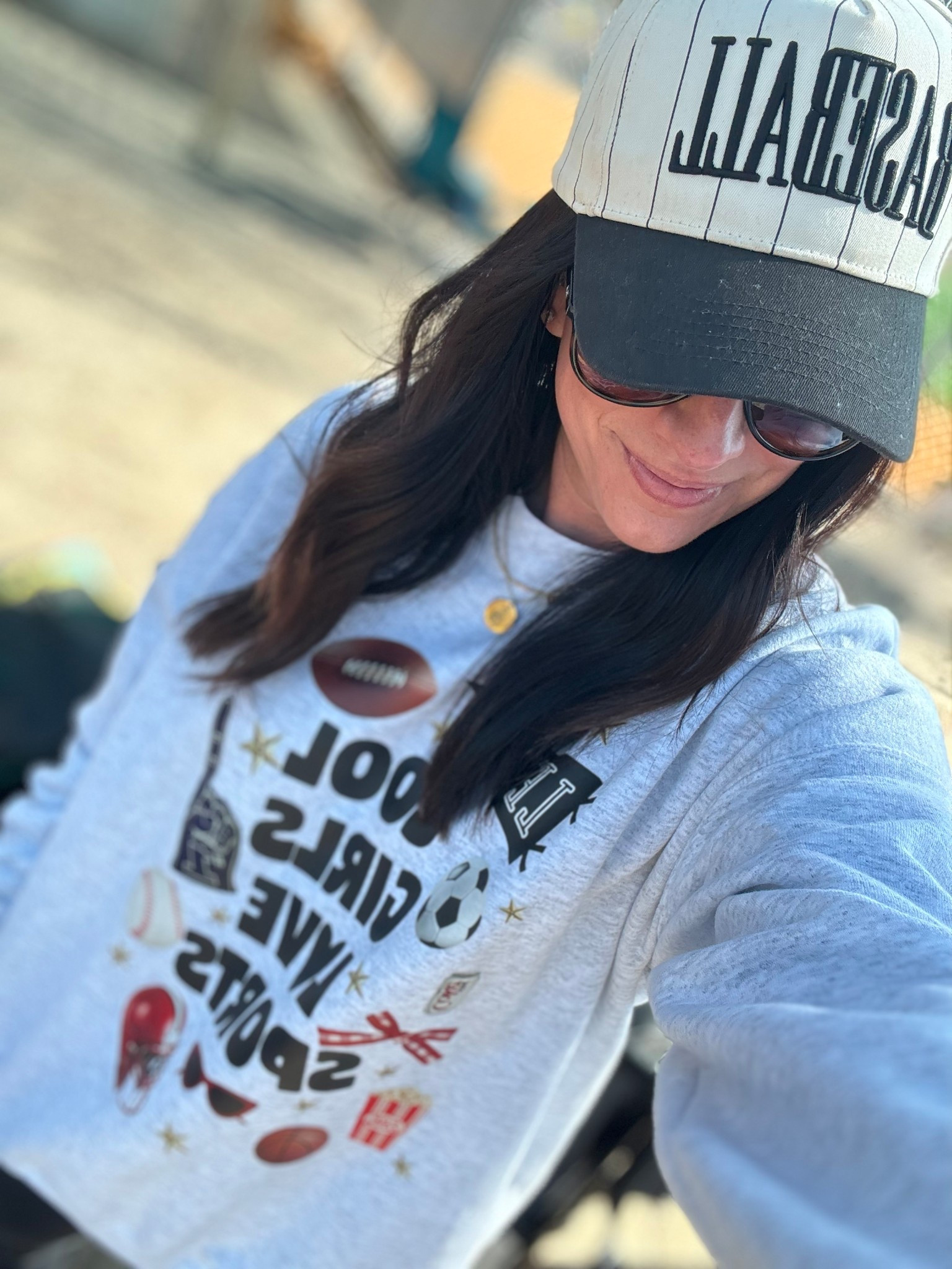 Baseball Mom OOTD 
Baseball hat
Sports sweatshirt 
Sports mom 
Active mom 

#LTKOver40 #LTKMidsize #LTKActive