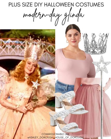 Plus size Halloween costume ideas: modern-day Glinda 

How to get the look: 
Pink bodysuit, pink tulle skirt/tutu, silver shoes, crown; and wand – would also suggest some recyclable glitter!

#LTKSeasonal #LTKcurves #LTKHalloween