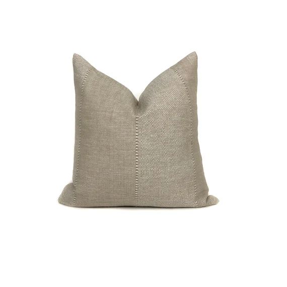 Verona Pillow Cover in Khaki | Neutral Designer Pillow | High End Beige Pillow, Throw Pillows, So... | Etsy (US)