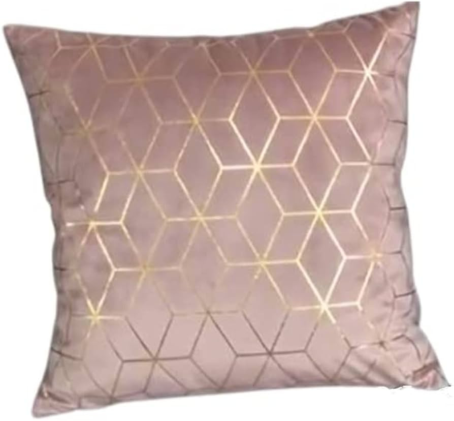 VENEJOY Luxurious Pillow Case Velvet 2 Piece Set 18 in X 18 Cover with Abstract Metallic Square D... | Amazon (US)