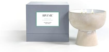 BLUEME Focus - Eucalyptus & Lime, Luxury Candle w/Essential Oils, 3 Wick, Hand-Poured Soy, Cotton... | Amazon (US)