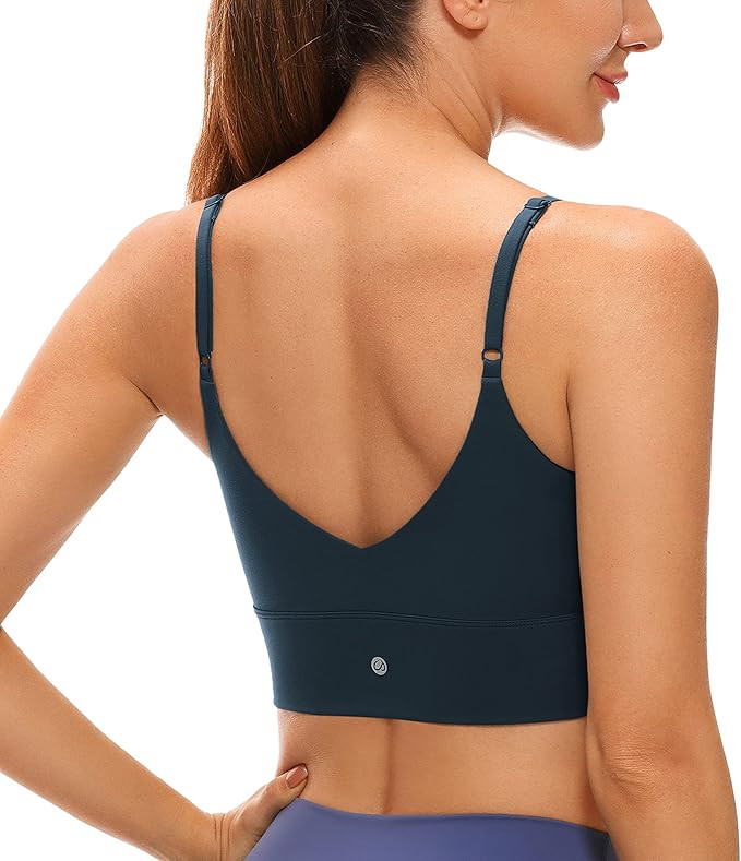 CRZ YOGA Adjustable Longline Sports Bra for Women - V Back Wireless Workout Padded Yoga Bra Cropp... | Amazon (US)