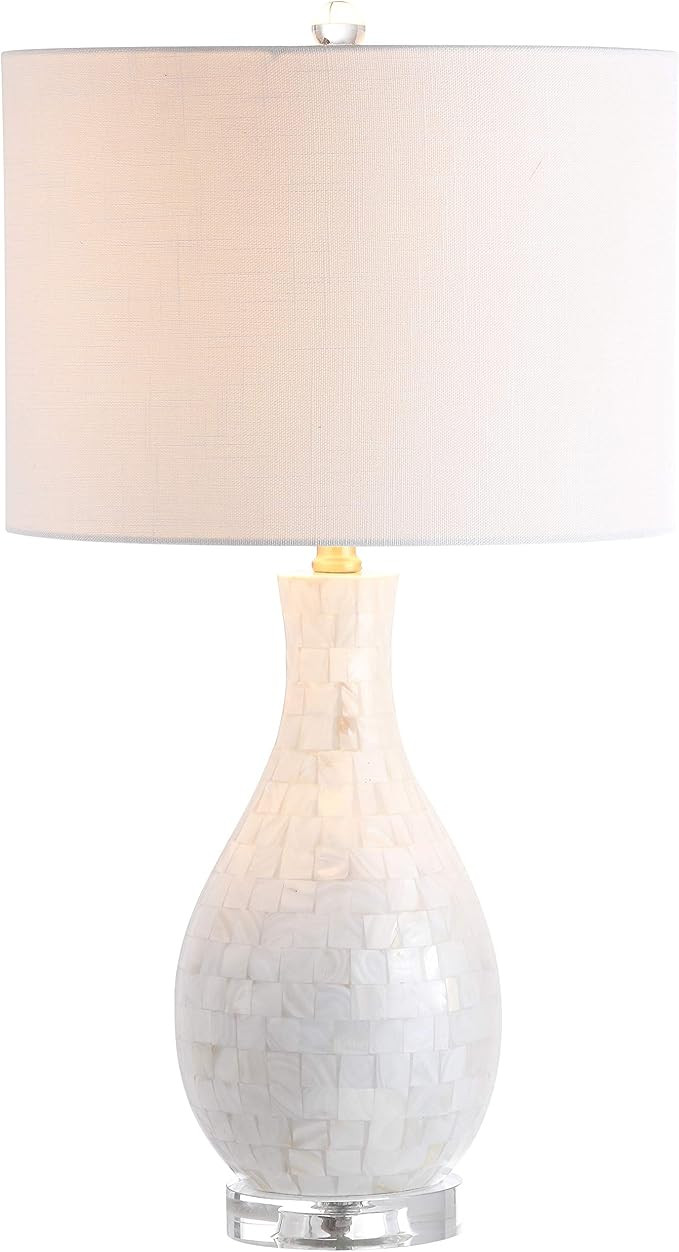 JONATHAN Y 26.5" White Mother of Pearl Seashell Table Lamp for Living Room Bedroom, Coastal Trans... | Amazon (US)