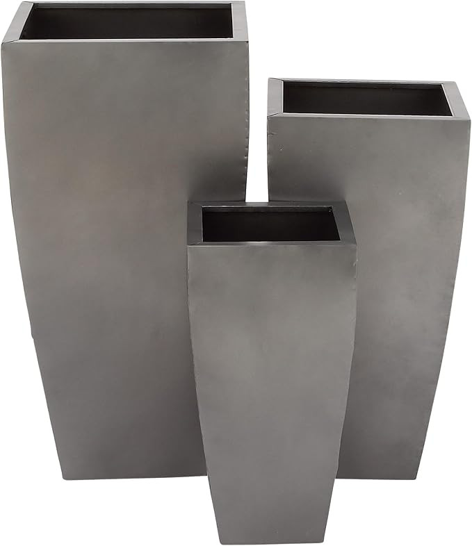 Deco 79 Metal Indoor Outdoor Planter, 20", 25", 30"H, Grey | Amazon (US)