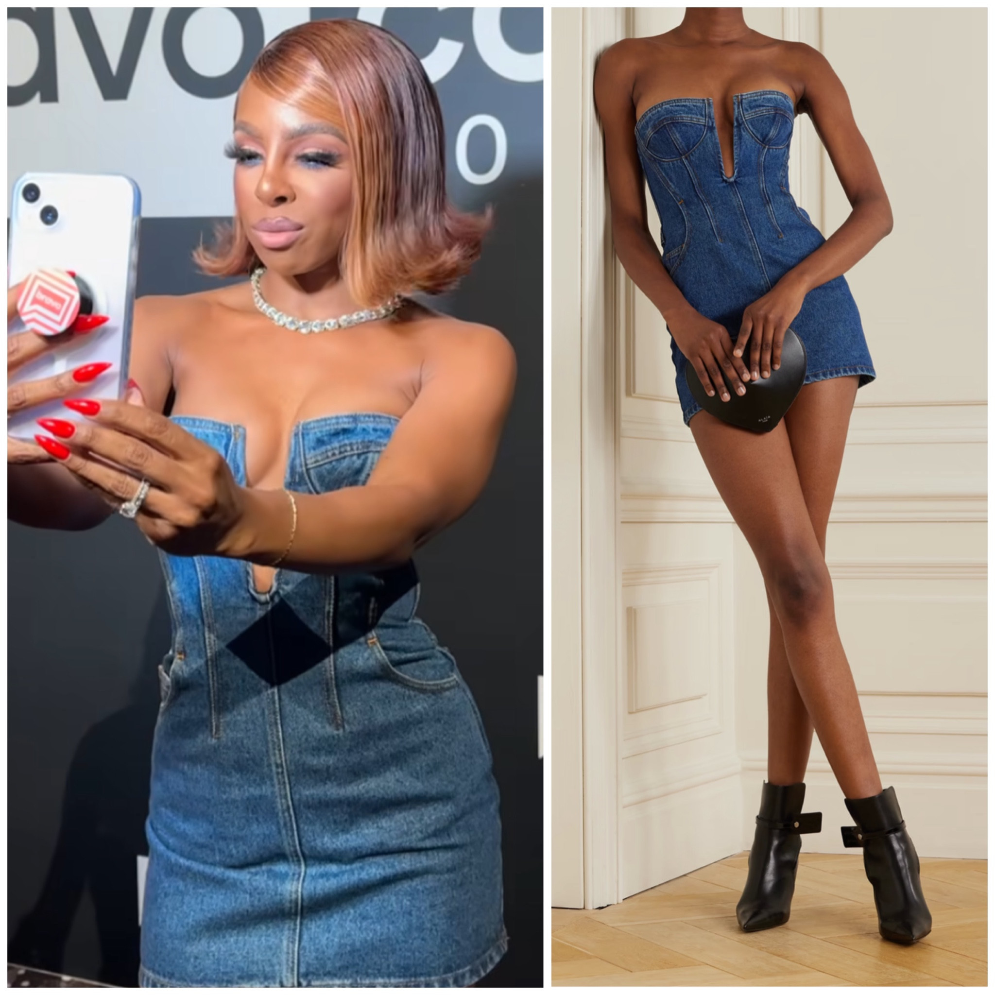 Candiace Dillard’s Denim Dress at Bravocon 📸 = @therealcandiace