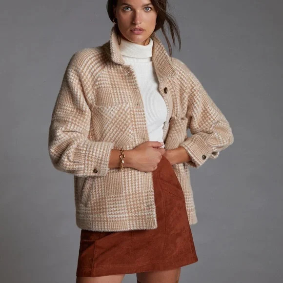 Anthropologie Greylin Houndstooth Shirt Jacket | Poshmark