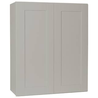 Shaker 30 in. W x 12 in. D x 36 in. H Assembled Wall Kitchen Cabinet in Dove Gray | The Home Depot