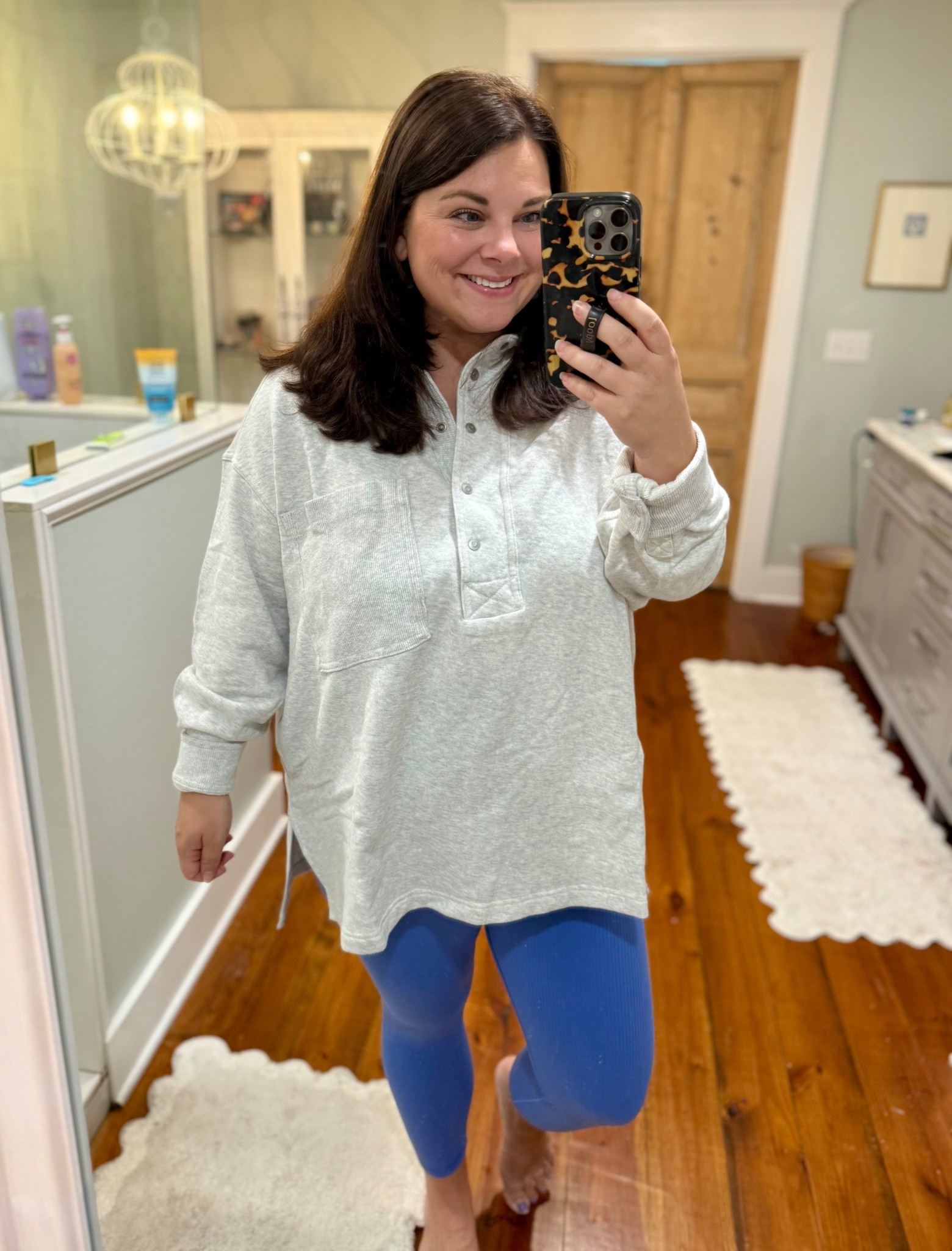 Wearing the XL in the top and a L short in the leggings 

#LTKSaleAlert