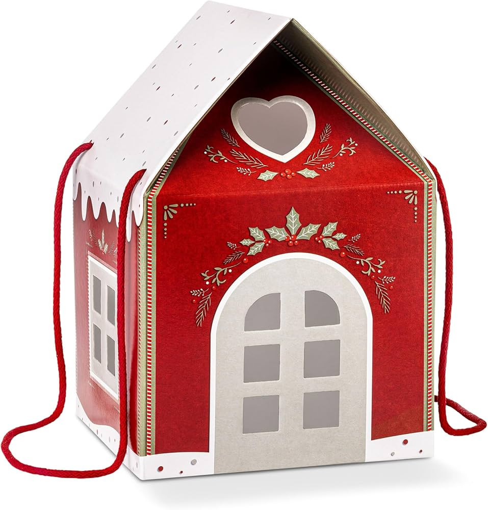 Boxes Craftory Pack of 5 House Shaped Gift Boxes (7.87 x 7.87 x 7.08 inch) - Mansion Boxes Ideal for Christmas Gift Boxes and Christmas Boxes for Treats | Red Christmas | Amazon (US)