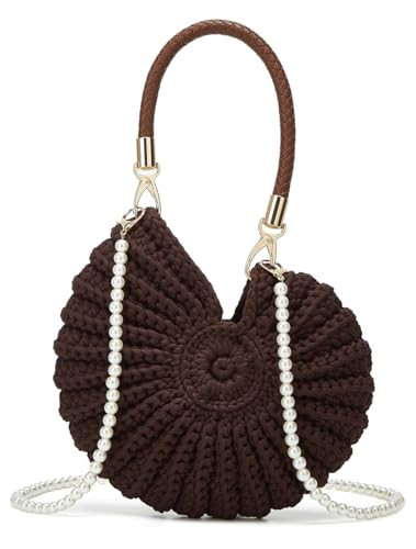 Handwoven Seashell Purse for Women Crochet Summer Beach Bag Boho Crossbody Shoulder Bags Clutch Hobo Handbag 2026 | Amazon (US)