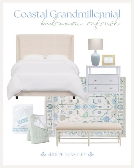 Coastal Grandmillennial bedroom inspiration ✨

Blue and white, blue and green, oushak style rug, Amazon home, Amazon find, found it on Amazon, Target home, Target style, white bedding, white nightstand, blue lamp, Ballard designs, end of bed bench, coastal grandmother, beach house furniture 

#LTKStyleTip #LTKHome