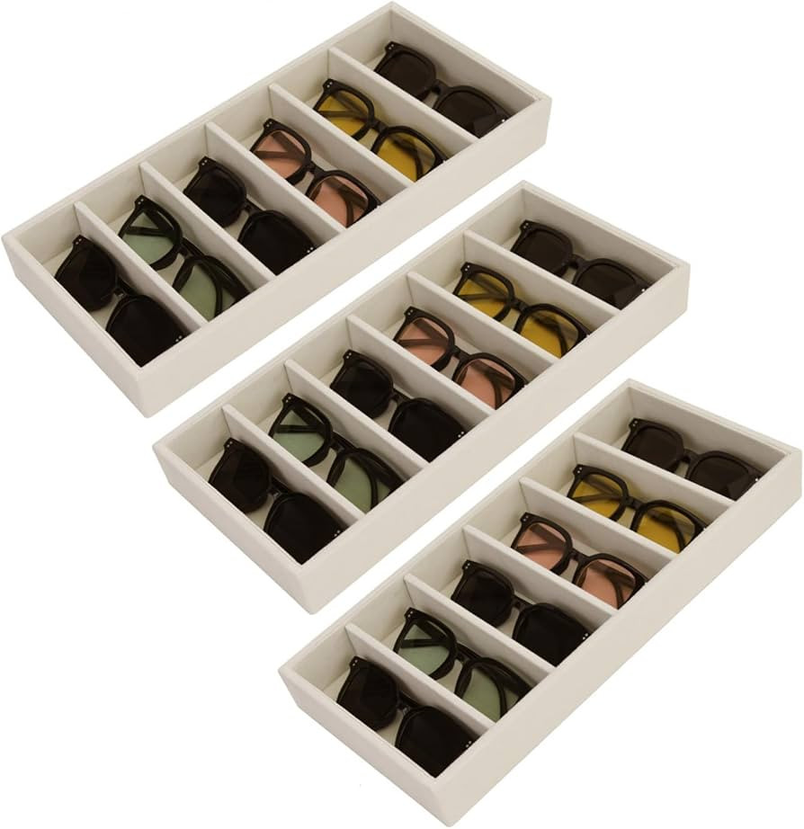 Sunglasses Organizer Tray Storage Velvet Jewelry Glasses Holder Storage, Glasses Organizer Drawer... | Amazon (US)