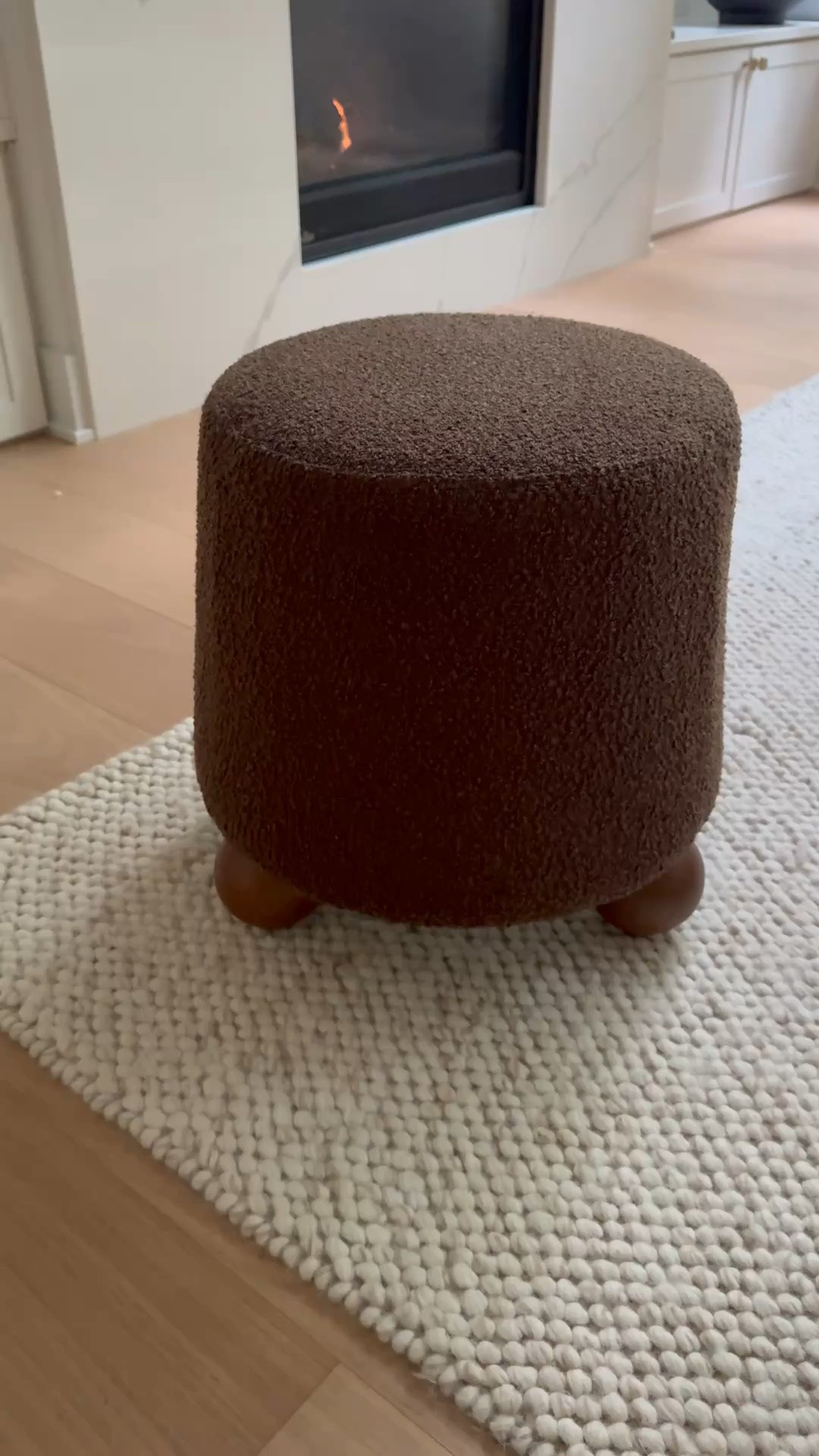 Dark brown ottomans 
Dark brown stools 
Textured rug

#LTKSaleAlert #LTKHome