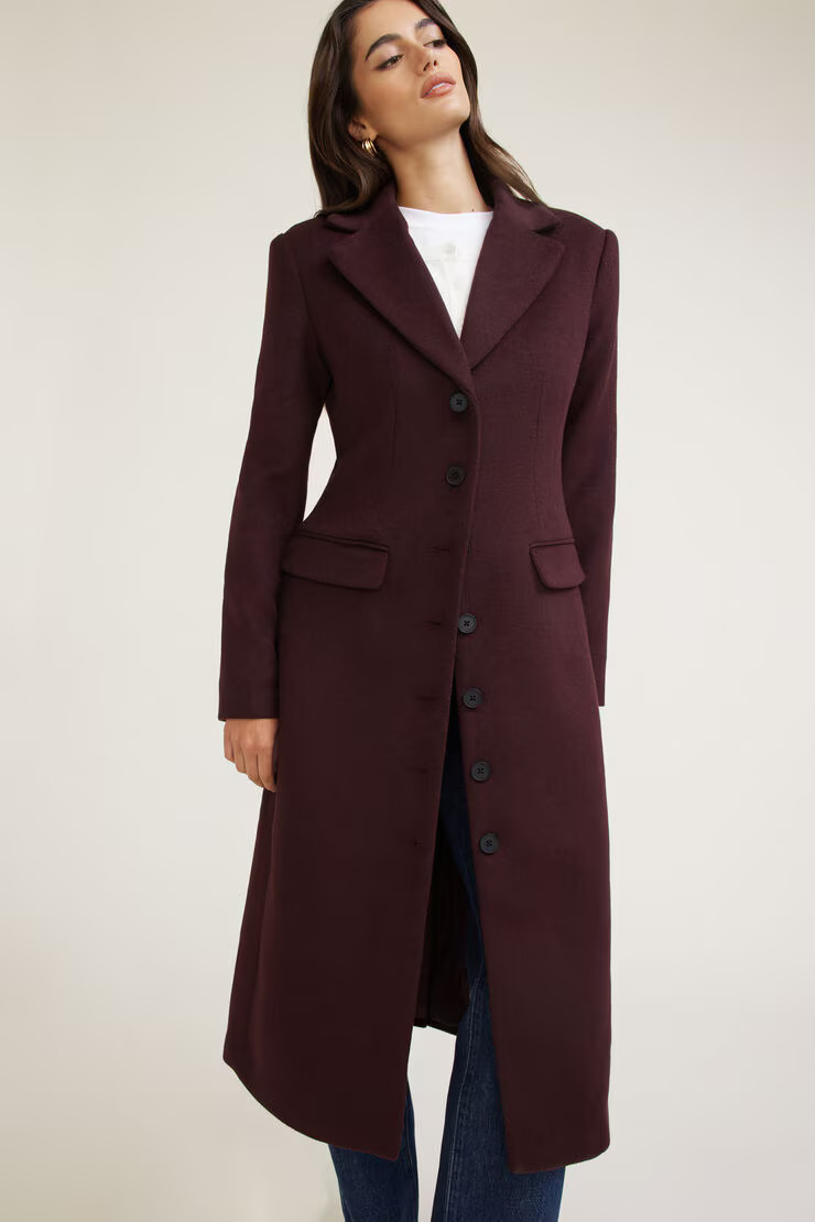 Cinched Wool Coat | Dynamite Clothing