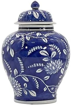 Blue and White Floral Chinoiserie Jar 12" w/ Lid - Ginger Jar, Tea Storage, Decorative, Home Déc... | Amazon (US)