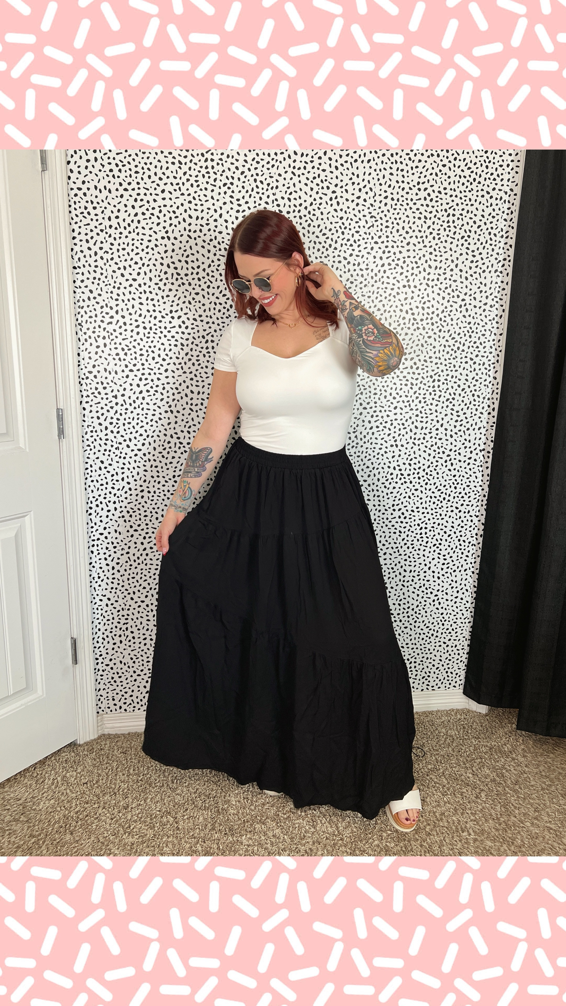 Shirt is double lined, stretchy and so soft- I’m wearing a large.
Skirt is flowy, soft and has pockets. I’m wearing a large (also the perfect length for me, I’m 5’7”).

#LTKFindsUnder50 #LTKSeasonal #LTKMidsize