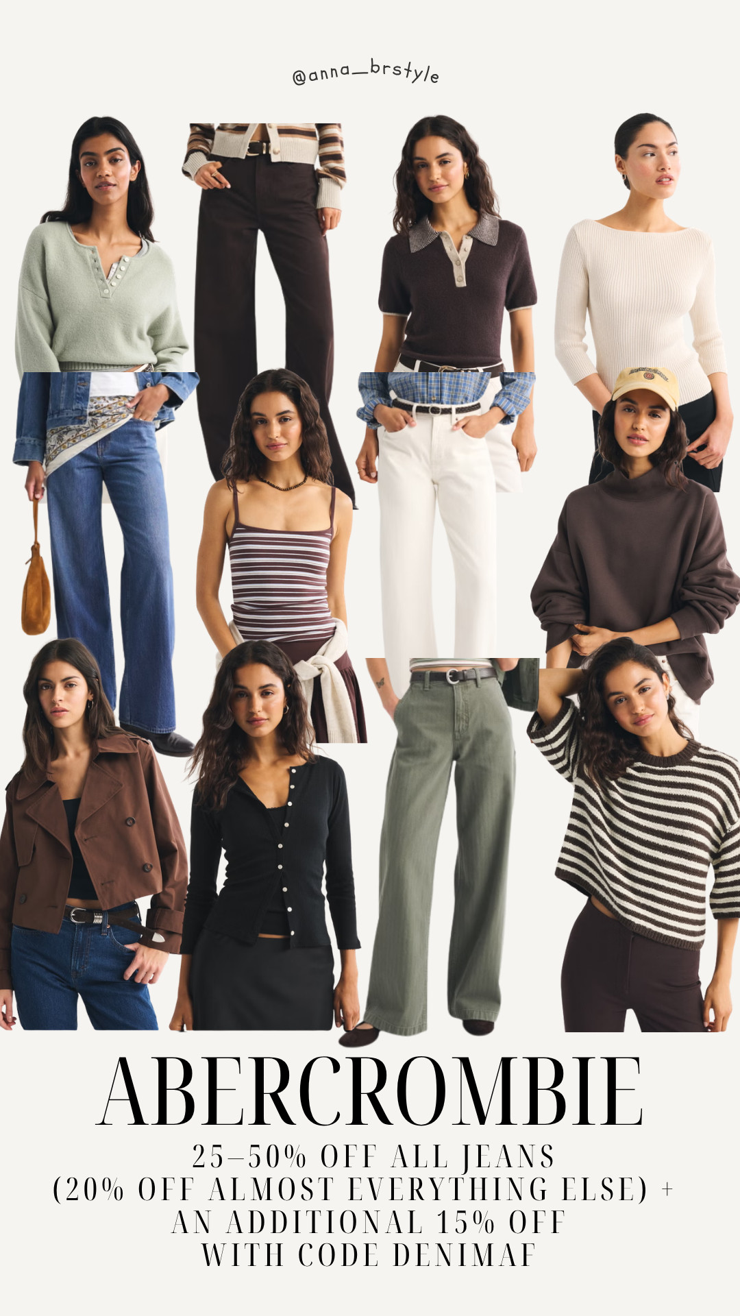 Abercrombie Denim Event, 25–50% Off All Jeans (20% Off Almost Everything Else) +  an additional 15% off with code DENIMAF 

 #LTKSaleAlert
