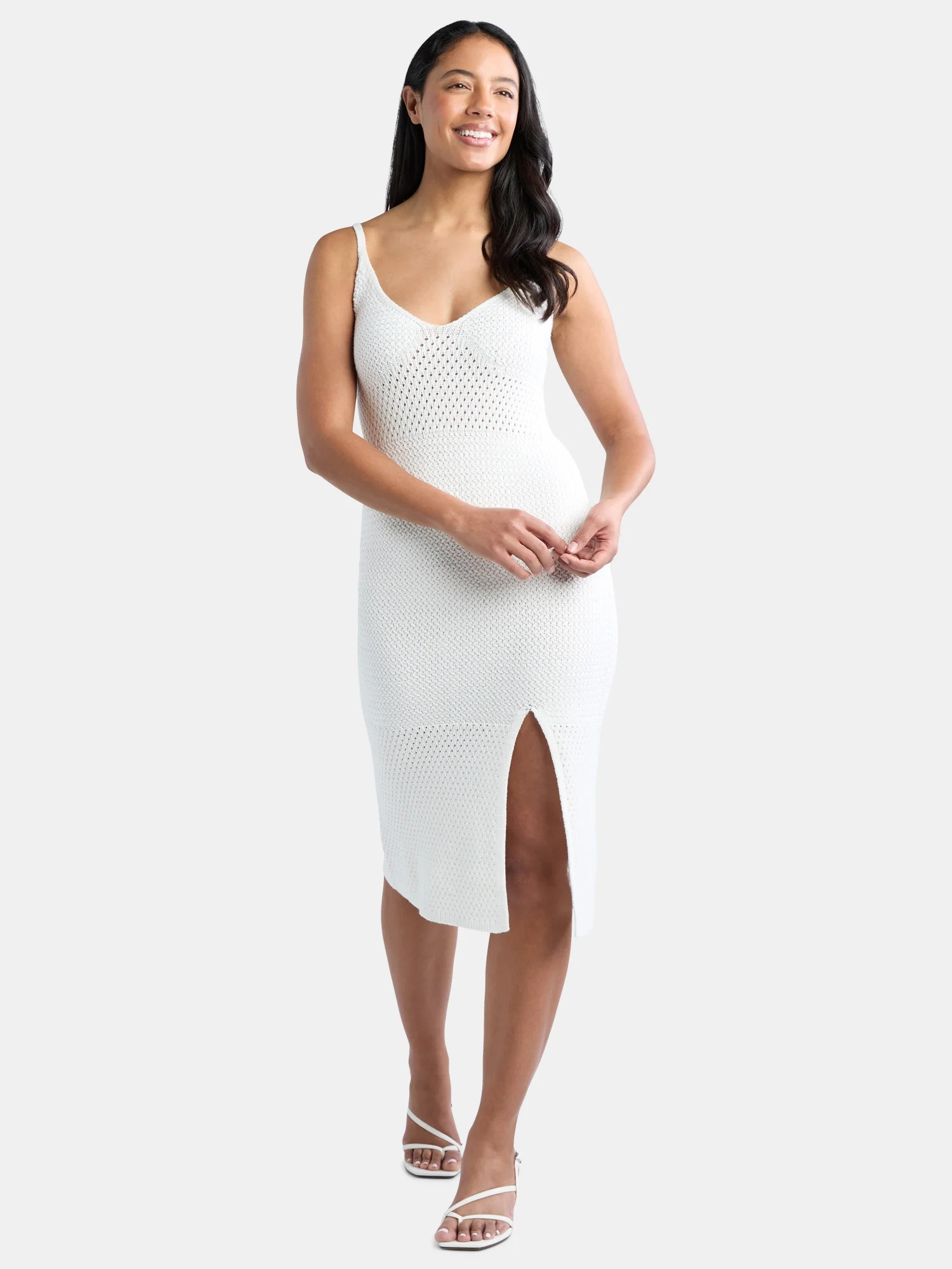 Madden NYC Women’s Crochet Cotton Midi Dress, Sizes XXS-XXL | Walmart (US)