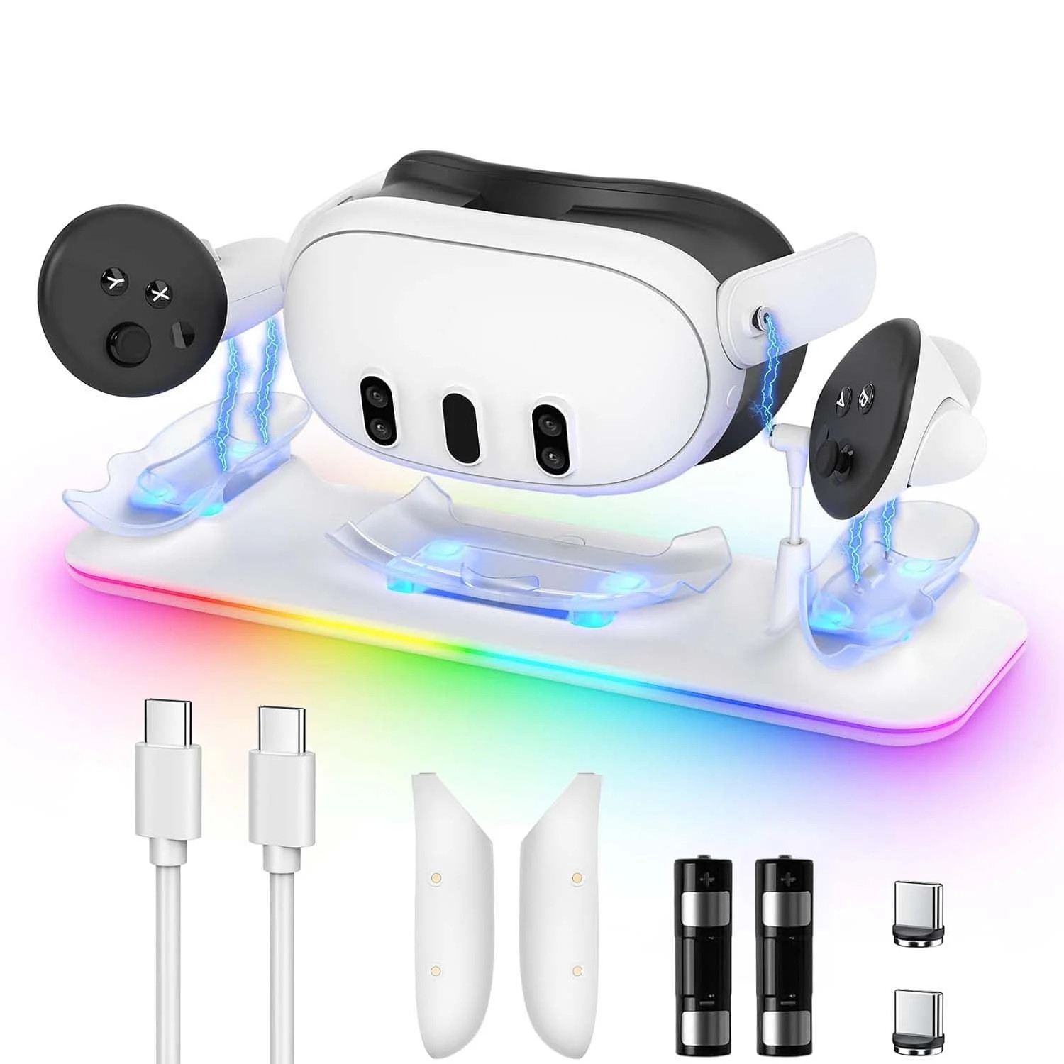 VR Charging Dock for Meta Quest 3, Fast Charging Station with Colorful RGB Light for Oculus Quest... | Walmart (US)