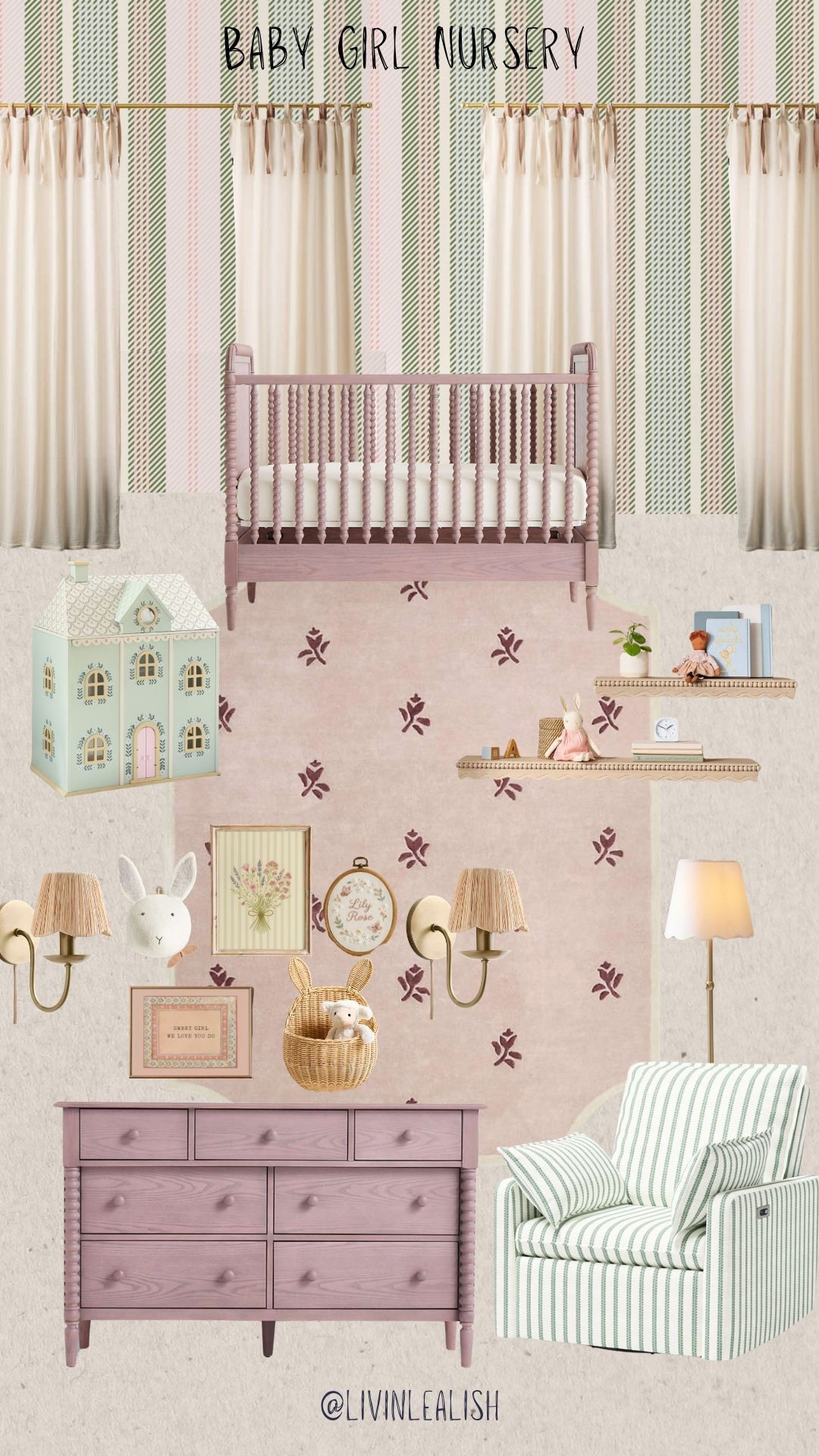 Precious baby girl nursery or toddler room! 💕💚 #nursery #babygirlnursrry #girlnursery #toddlergirlroom #roomtheme #nurserytheme #crateandbarrel 

#LTKBaby #LTKHome #LTKKids