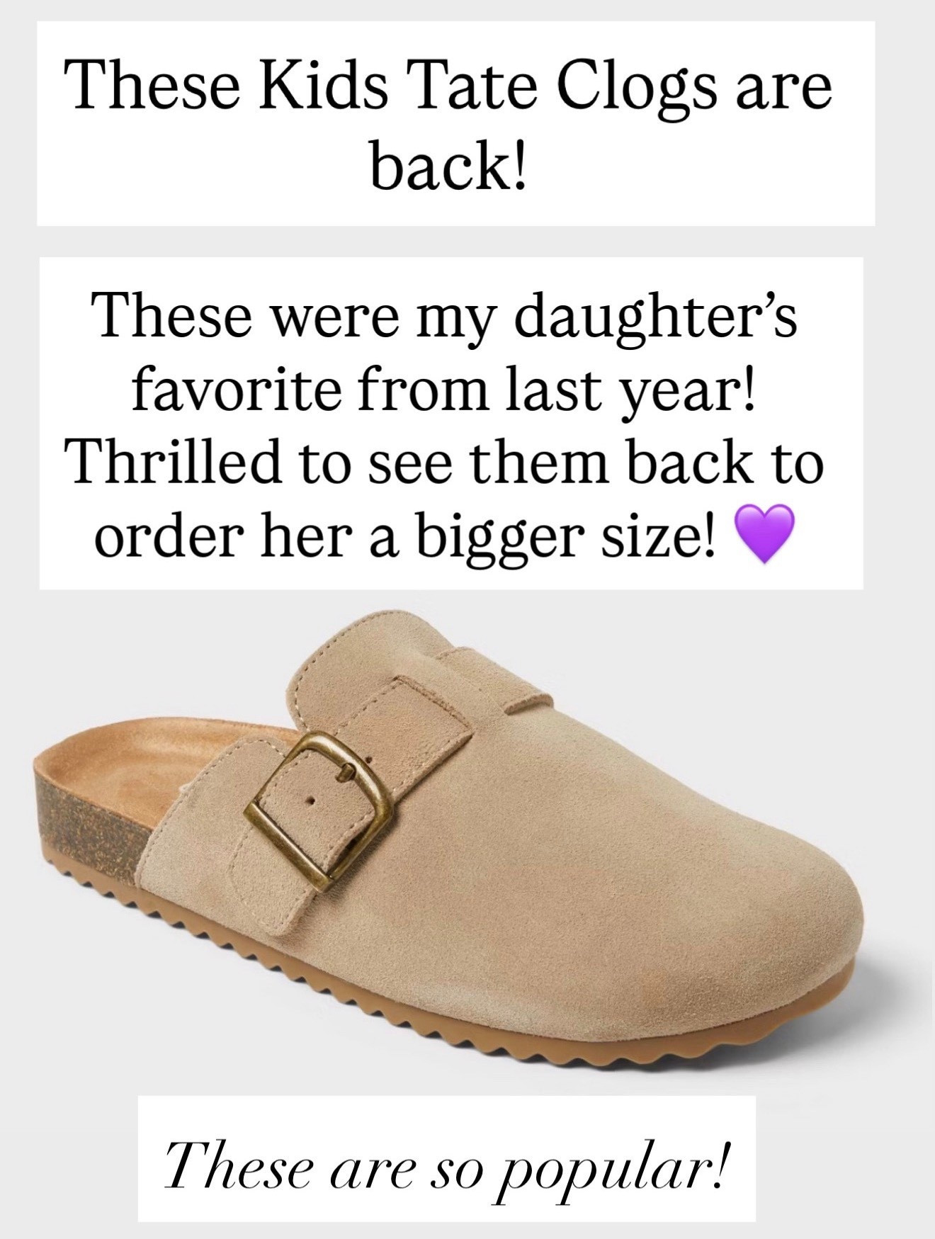 Grab these before these sell
Out! Tate clogs are back!! 

#LTKKids #LTKSaleAlert