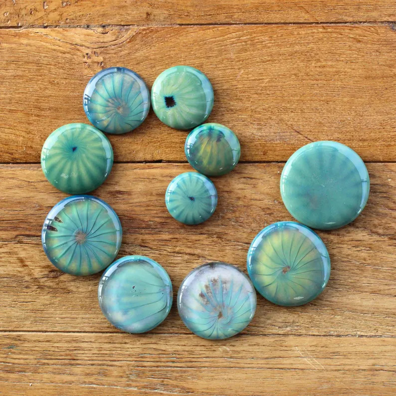 Nubbins in Pewter Grey | Fused Glass Cabochons | Large Glass Puddles for Jewelry, Craft Supplies,... | Etsy (Global)