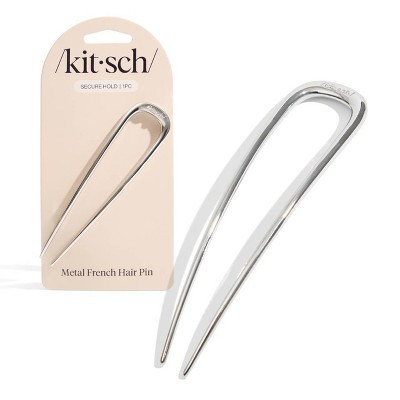 Kitsch Metal French Hair Pin - Silver: For Hair Styling, All Hair Types, Contains 1 Piece | Target