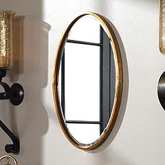 Uttermost Herleva 17 3/4" x 28" Antique Gold Oval Wall Mirror | Lamps Plus