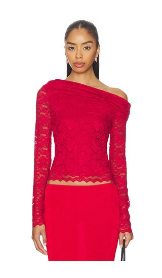 Unfavorite  Barry Silken Lace Top in Poppy Red

              
    
        
        
           ... | Revolve Clothing (Global)